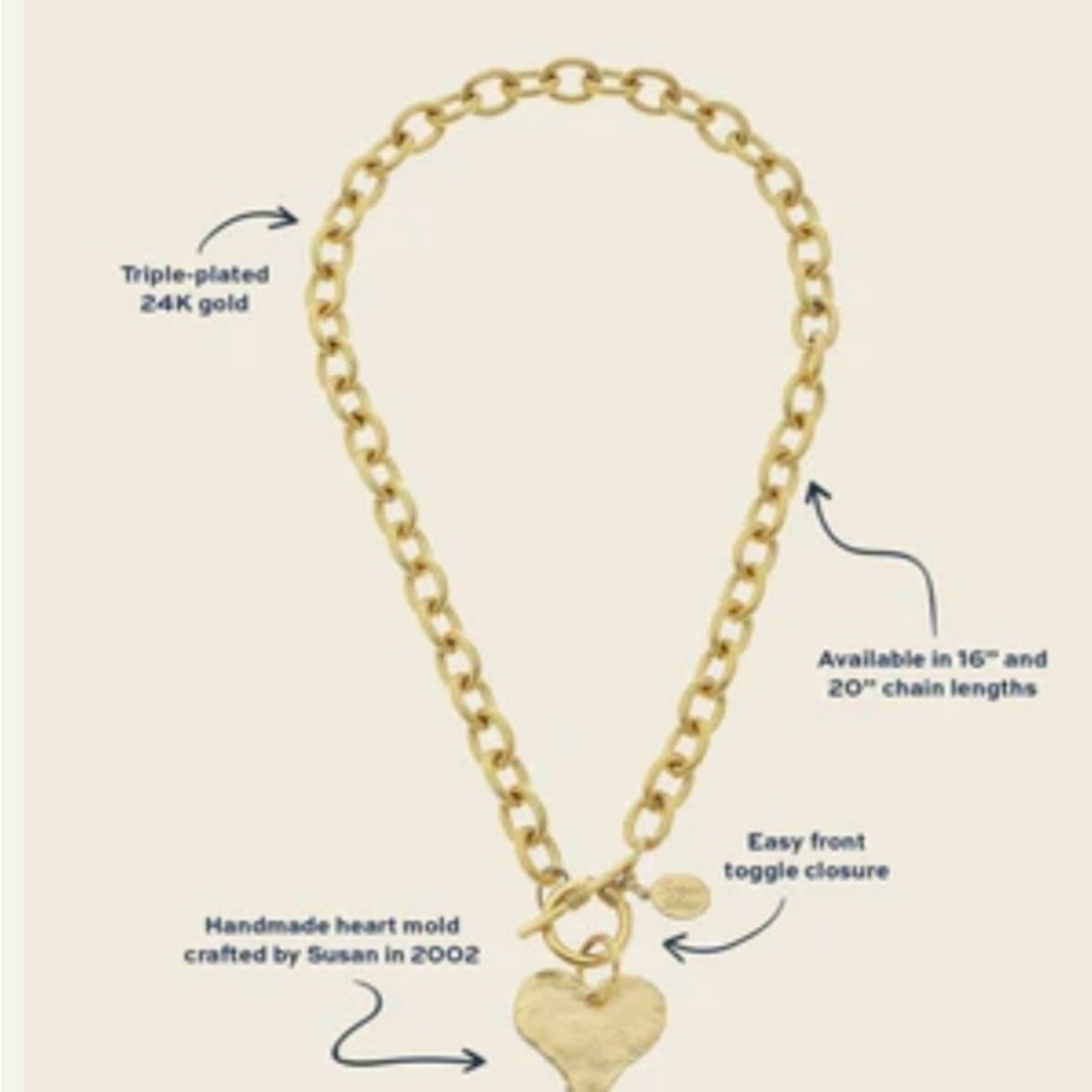 Gold Heart Pendant Necklace - Picture 3 of 6